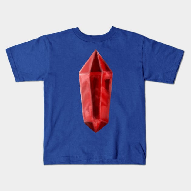 Ruby Crystal July Birthstone Kids T-Shirt by DesignsBySaxton